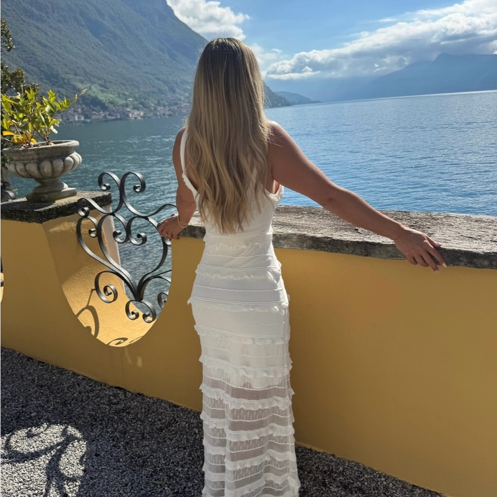 Sandro White Lace Midi Dress